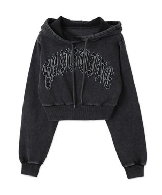 WEGO グラフィックアシッドウォッシュショートプルパーカー 柄2