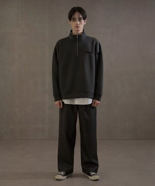 WEGO KEEPWARM　BIGハーフZIPプルオーバー ブラック中濃色