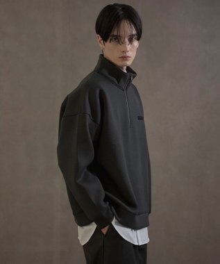 WEGO KEEPWARM　BIGハーフZIPプルオーバー ブラック中濃色