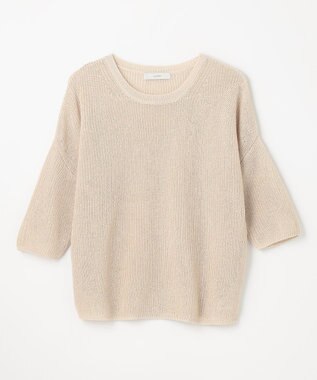 ANY 【洗濯機可/アンチピリング】ギマハーフスリーブニット サンドベージュ