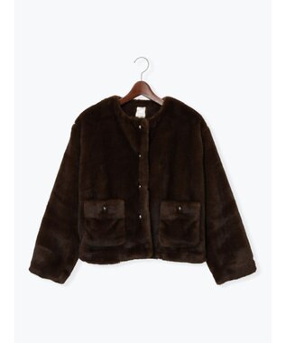 Te chichi グラデーションファーノーカラージャケット《2025winter catalog item》 ブラウン
