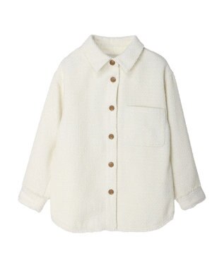 earth music&ecology ツイードシャツジャケット Ivory