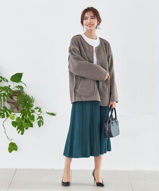 Tiaclasse 2wayリバーシブルボアショートブルゾン モカ