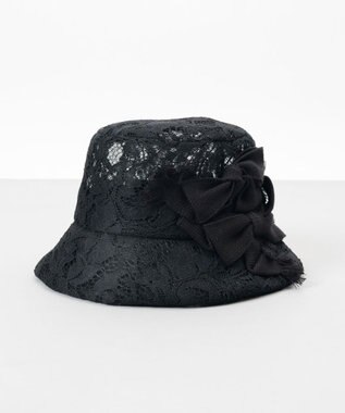 AURORA 【 LANVIN en Bleu （ランバン オン ブルー）】リボンレースクロッシェハット ブラック