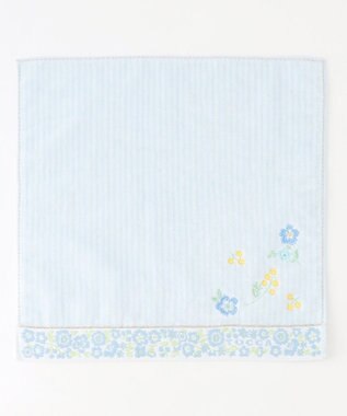 TOCCA STRIPE FLOWER TOWELCHIEF タオルハンカチ スカイブルー系
