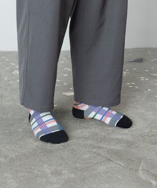 TRICOTE チェックリンクソックス 80IVORY