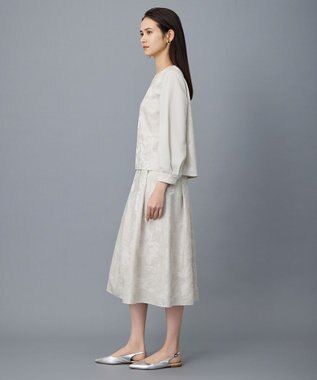 自由区 L 【17号サイズまで展開・セットアップ対応】フラワーオパールプリント スカート ベージュ