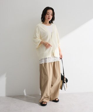 Green Parks ＶネックＺＩＰカーディガン Off White