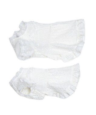 PET PARADISE cherircouture くしゅくしゅ ワンピース 小型犬 ホワイト