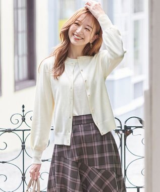 ANY SIS 【前後着用可能】2WAYパフスリーブ カーディガン アイボリー