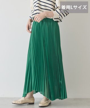 AMERICAN HOLIC 【選べる丈】シアープリーツスカート Green