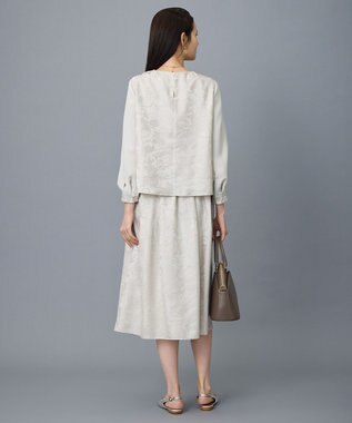 自由区 L 【17号サイズまで展開・セットアップ対応】フラワーオパールプリント スカート ベージュ