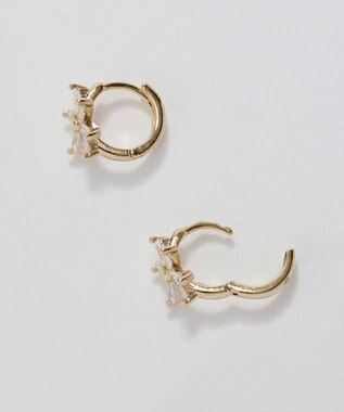 Phoebe ワンタッチスノーフラークフープピアス ゴールド