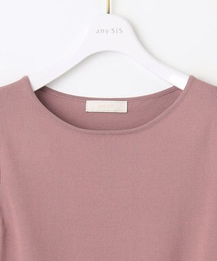 ANY SIS 【洗える】異素材コンビ ニット ピンク