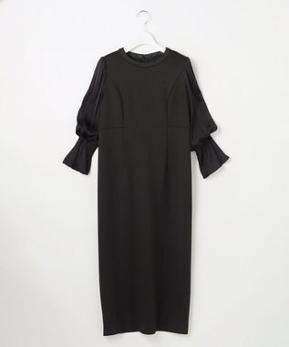ANY SIS 【洗える】ベルスリーブナロー ドレス ブラック