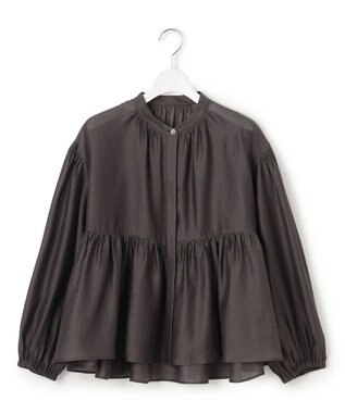 23区 S 【WEB&一部店舗限定カラーあり】ソフトオーガンジー ボリューム ブラウス [一部店舗限定カラー]ダークブラウン系