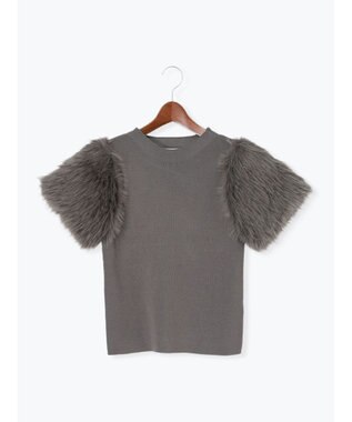 Te chichi スリーブファーニットプルオーバー《2025Autumn catalog item》 チャコールグレー