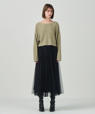 GRACE CONTINENTAL スパンコールヤーントップ ゴールド