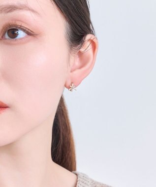 Phoebe ワンタッチスノーフラークフープピアス ゴールド