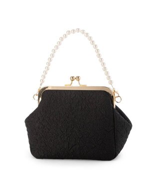 UNBILLION カシュカシュ cachecache / 2wayパールハンドル付きがま口パーティバッグ ブラック