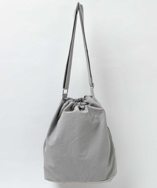 WEGO ナイロン巾着ショルダー ライトグレー