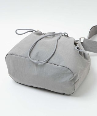 WEGO ナイロン巾着ショルダー ライトグレー