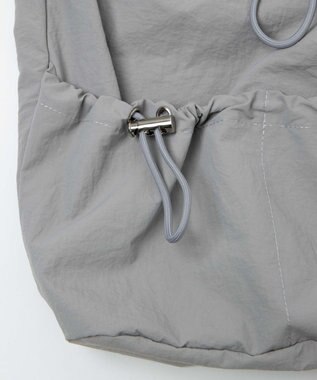 WEGO ナイロン巾着ショルダー ライトグレー
