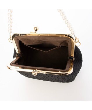 UNBILLION カシュカシュ cachecache / 2wayパールハンドル付きがま口パーティバッグ ブラック