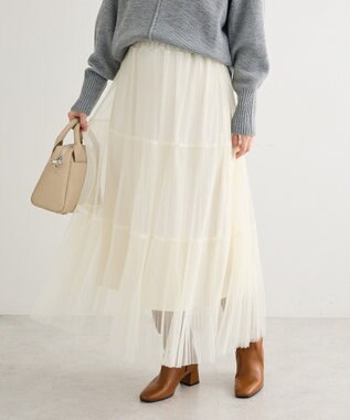 Green Parks チュールプリーツティアードスカート
