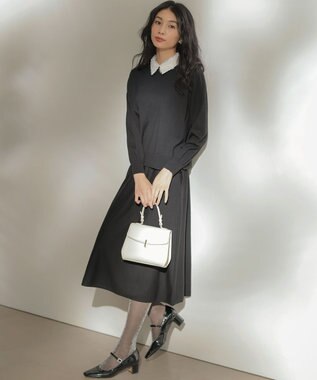 組曲 S 襟付きニットアップ ブラック系