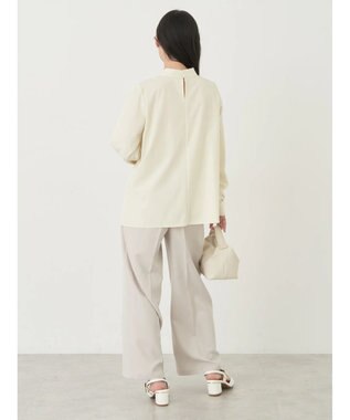 earth music&ecology パールタックブラウス Yellow