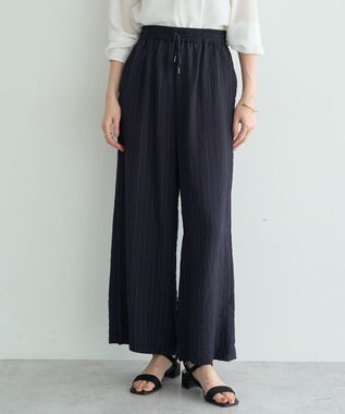 YECCA VECCA 【セットアップ対応】ストライプ柄ワイドパンツ