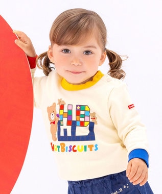  【80-120cm】 カラフルブロック 裏毛パイル素材 トレーナー