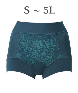 BRADELIS New York 【BRADELIS NewYork peace】綿混フィットレースショーツ24 ブラデリス 補正下着 ハイウエスト 深め アンティークブルー