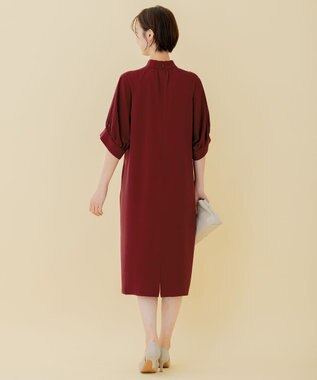 自由区 【WEB限定】ラグランタック ドレス ワイン系