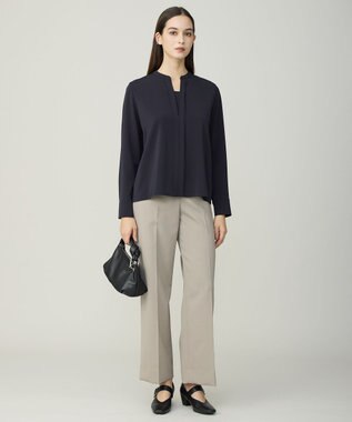 ICB L Fied キーネック ブラウス ネイビー