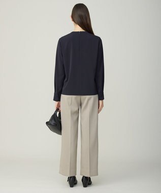 ICB L Fied キーネック ブラウス ネイビー