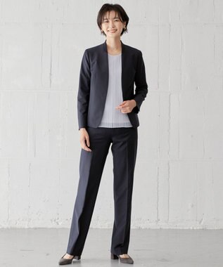 J.PRESS LADIES S BAHARIYE SOLID ストレート パンツ ネイビー系