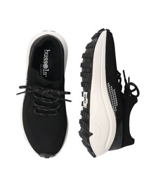 INTER-CHAUSSURES 【BUSSOLA】厚底ニットスニーカー ブラックコンビ