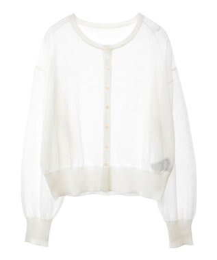 earth music&ecology 【予約】接触冷感シアークルーニットカーディガン アイボリー