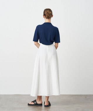 ATON RECYCLED FRESCA COTTON | ハーフスリーブプルオーバー NAVY