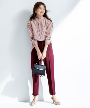 ANY SIS S ピンタックフリル シャツ ピンク