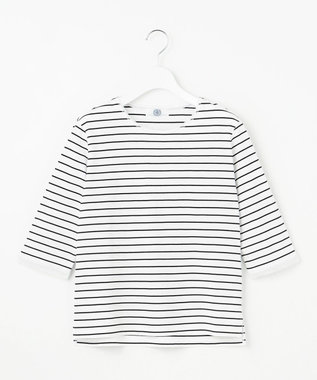 J.PRESS LADIES 【洗える】スムースジャージー ボーダー カットソー オフ×ブラック系