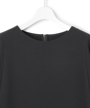 ICB 【洗える】 ウールライクストレッチ ドルマンスリーブワンピース ブラック系