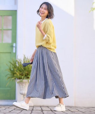 ANY L 【洗濯機可/前後着用可/アンチピリング】２ＷＡＹドライニット イエロー