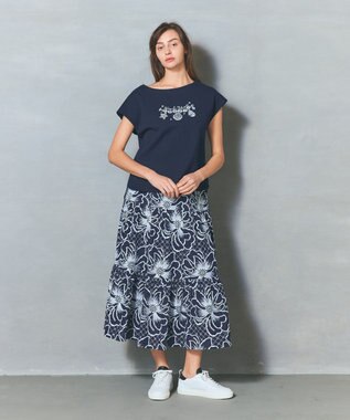 GRACE CONTINENTAL シェルモチーフフレンチT ネイビー