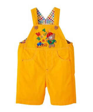 MIKI HOUSE HOT BISCUITS 【70-110cm】 レトロ ロゴ刺繍 オーバーオール