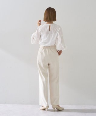 YECCA VECCA サイドベルテッドハイウエストパンツ Ivory