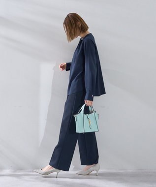 YECCA VECCA サイドベルテッドハイウエストパンツ Navy