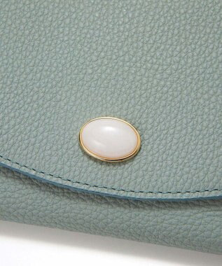 TOPKAPI 【TOPKAPI】gemdrops ジェムドロップ ミニエンボスレザー 天然石 二つ折り 財布 ミントグリーン